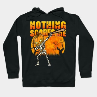 Baseball Bat Halloween Shirt Nothing Scares Me Skeleton Hoodie